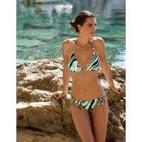 Naia Beach Palma Animal Print Padded Halterneck Bikini Top Multi