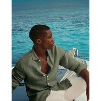 Charles Tyrwhitt Slim Fit Pure Linen Shirt Olive