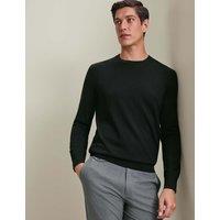 Charles Tyrwhitt Pure Merino Wool Crew Neck Jumper Black