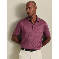 Charles Tyrwhitt Pure Linen Polo Shirt Dark Pink