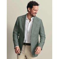 Charles Tyrwhitt Slim Fit Linen Cotton Blend Suit Jacket Green