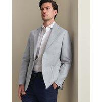 Charles Tyrwhitt Slim Fit Linen Cotton Blend Suit Jacket Silver Grey