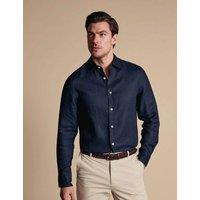 Charles Tyrwhitt Slim Fit Pure Linen Shirt Navy