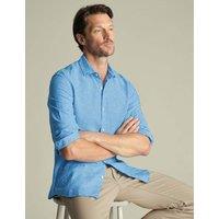 Charles Tyrwhitt Slim Fit Pure Linen Shirt Blue