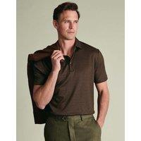 Charles Tyrwhitt Pure Linen Polo Shirt Chocolate