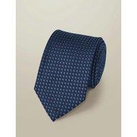 Charles Tyrwhitt Geometric Pure Silk Tie Blue Mix