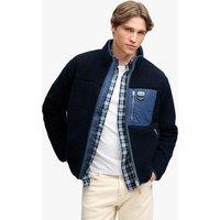 Superdry & Co Fleece Funnel Neck Zip Up Jacket Navy