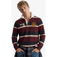 Superdry & Co Pure Cotton Striped Embroidered Rugby Shirt Red Mix