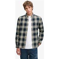 Superdry & Co Relaxed Fit Pure Cotton Flannel Checked Shirt Navy Mix