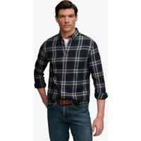 Superdry & Co Relaxed Fit Pure Cotton Flannel Checked Shirt Navy Mix