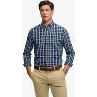 Superdry & Co Relaxed Fit Pure Cotton Checked Shirt Navy Mix