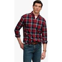 Superdry & Co Relaxed Fit Pure Cotton Flannel Checked Shirt Dark Navy Mix