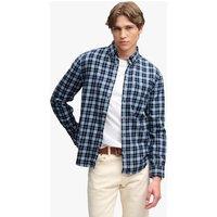 Superdry & Co Relaxed Fit Brushed Cotton Checked Shirt Navy Mix
