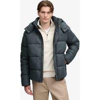 Superdry & Co Hooded Checked Puffer Jacket Navy Mix