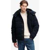 Superdry & Co Corduroy Hooded Puffer Jacker Navy