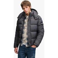 Superdry & Co Quilted Padded Hooded Puffer Jacket Dark Grey
