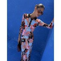 Never Fully Dressed Flared Paisley Print Maxi Skirt Blue Mix