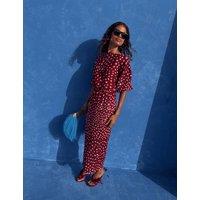 Never Fully Dressed Plisse Printed Midaxi Waisted Dress Purple Mix