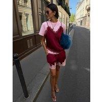 Never Fully Dressed Overlay Lace Cami T-Shirt Multi