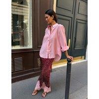 Never Fully Dressed Deer Print Lace Detail Maxi Skirt Burgundy Mix