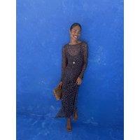 Never Fully Dressed Mesh Print Fitted Maxi Dress Brown Mix