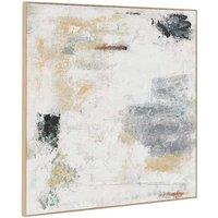 Gallery Direct White Noise Abstract Square Framed Canvas Soft White