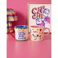 ELEANOR BOWMER Set of 2 Slogan Mugs Multi