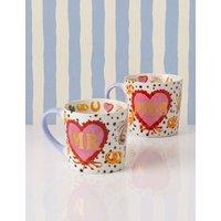 ELEANOR BOWMER Set of 2 Mr & Mrs Heart Mugs Multi