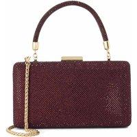 Dune London Embellished Chain Strap Slim Clutch Bag Berry