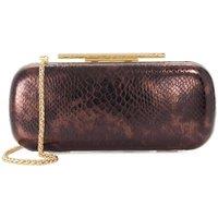 Dune London Leather Chain Strap Oval Clutch Bag Brown
