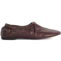 Dune London Leather Flat Round Toe Ballet Pumps Burgundy