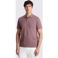 MOSS Cotton Rich Pique Polo Shirt Mauve
