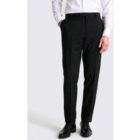MOSS Tailored Fit Wool Blend Performance Suit Trousers Black