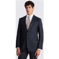 MOSS Tailored Fit Wool Rich Performance Check Suit Jacket Navy Mix