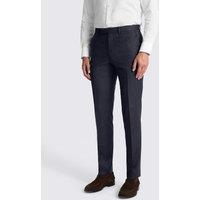 MOSS Tailored Fit Check Performance Suit Trousers Navy Mix