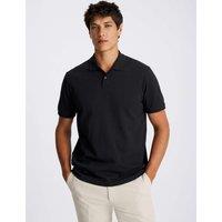MOSS Cotton Rich Pique Polo Shirt Navy