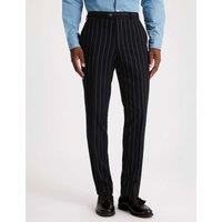 MOSS Tailored Fit Pinstripe Suit Trousers Navy Mix