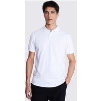 MOSS Cotton Rich Pique Polo Shirt White