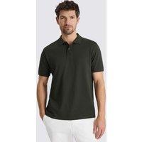 MOSS Cotton Rich Pique Polo Shirt Khaki