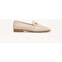 Phase Eight Leather Bar Flat Loafers Neutral