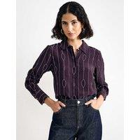 Phase Eight Printed Button Through Blouse Purple Mix