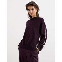 Phase Eight Funnel Neck Tipped Jumper Burgundy