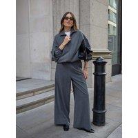WAT THE BRAND Woven Pull On Relaxed Straight Trousers Grey