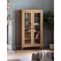 Gallery Direct Rye Oak Veneer Glass Display Cabinet Natural