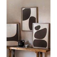 Gallery Direct Set of 3 Pebble Collection Framed Canvas Brown Mix