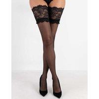 Pour Moi 15 Denier Eyelash Lace Hold Up Black