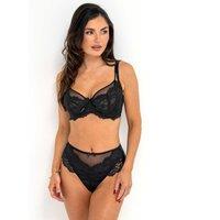 Pour Moi Etoile Mesh & Lace High Waisted Briefs Black