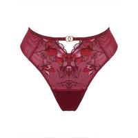 Pour Moi Rhea Embroidered Mesh Thong Red Mix