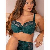 Pour Moi Hollywood Lace Side Support Plunge Bra (D-J) Dark Green