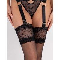 Pour Moi Lace Up 15 Denier Stocking Black
